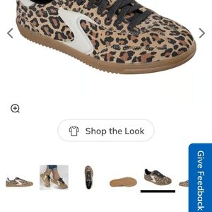 Skechers Leopard Print Low-Top Sneaker in Tan and Black Hot Shot
